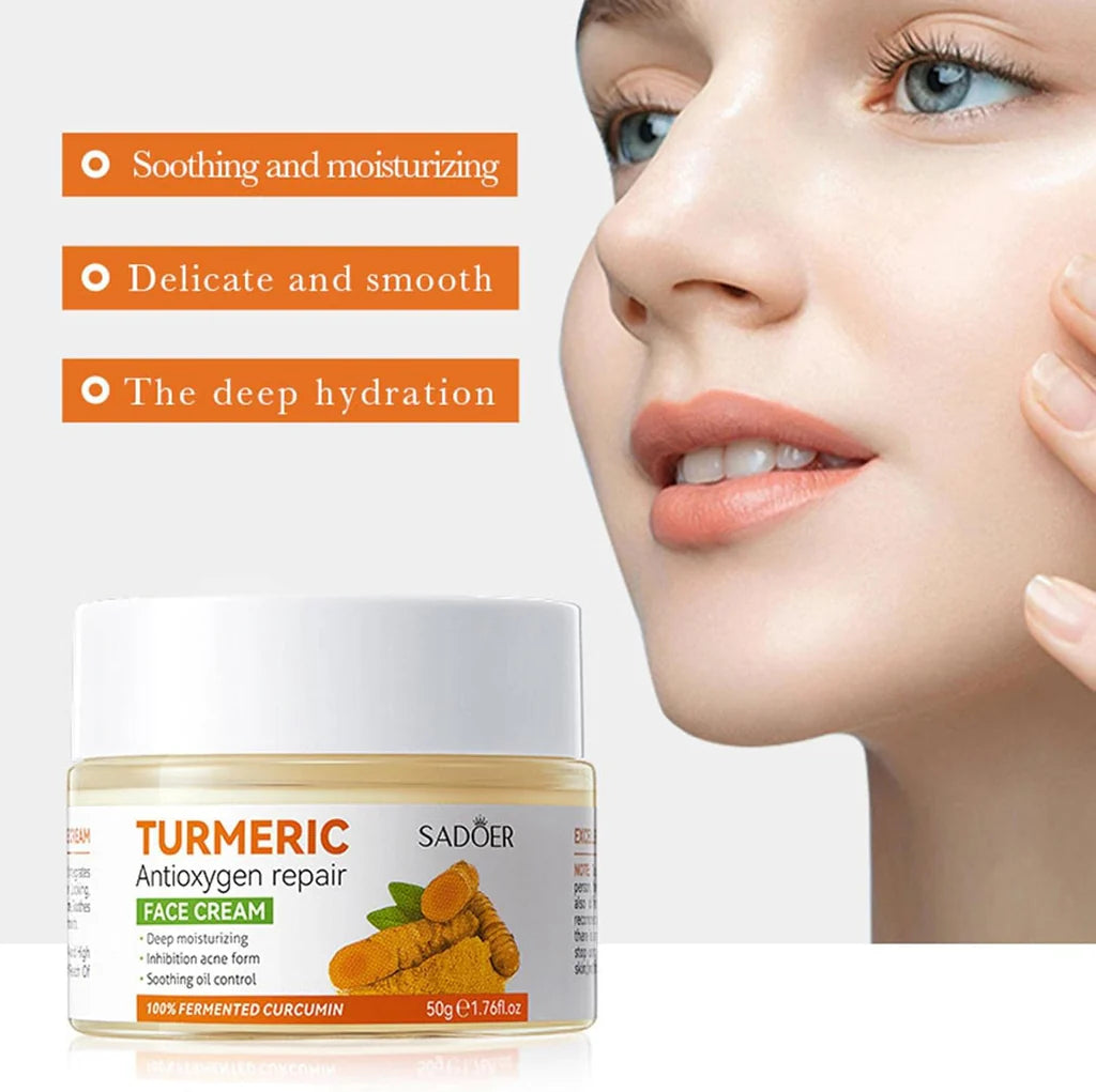 Turmeric Cream for Face - Sun Damage, & Age Spots